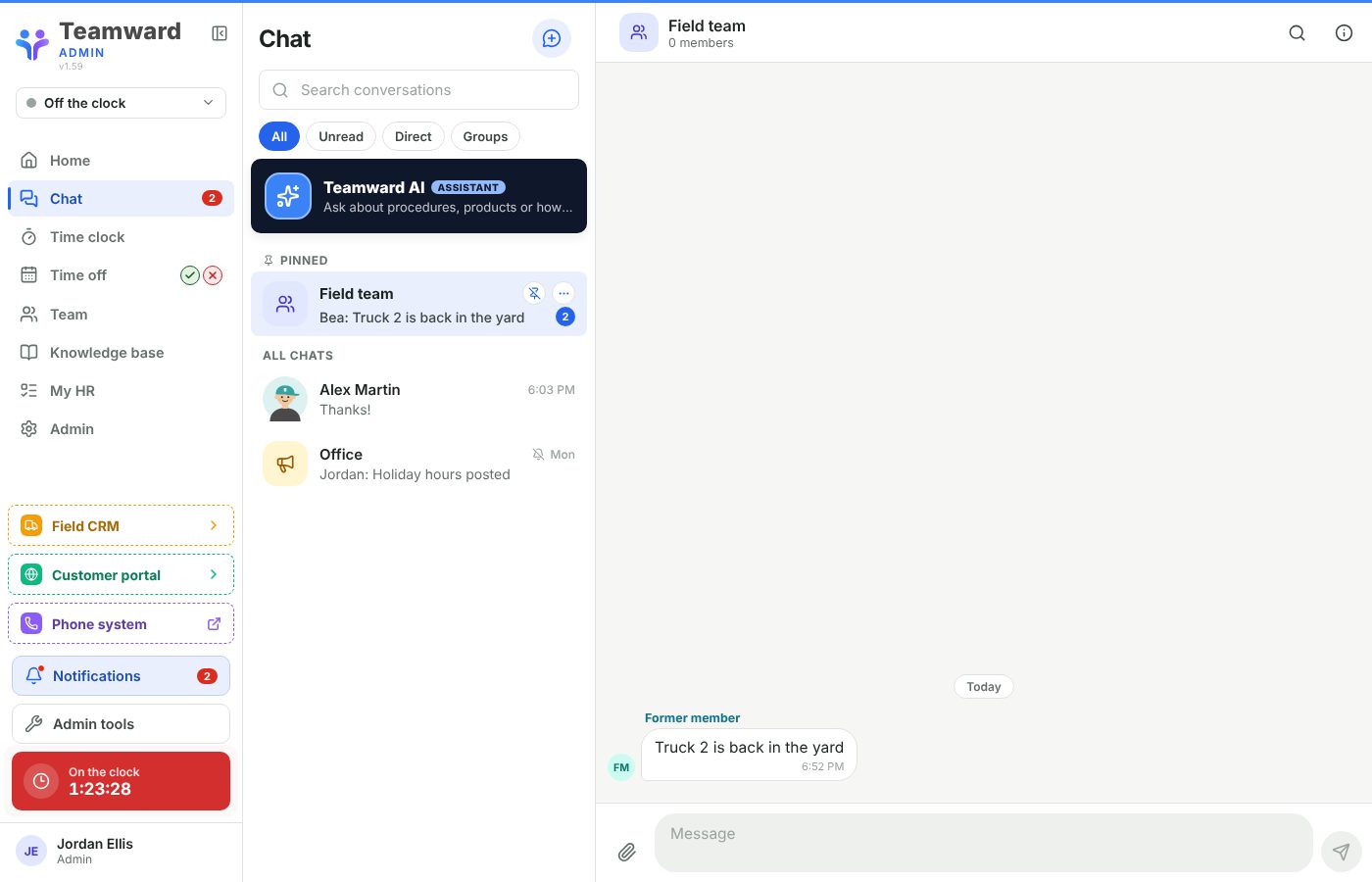 Chat on a computer and a phone